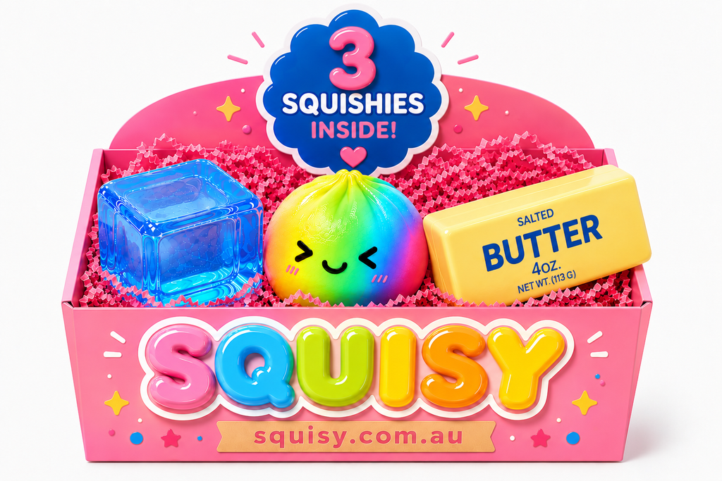3-Piece Squishy Box – Rainbow Dumpling & Ice Cube & Butter