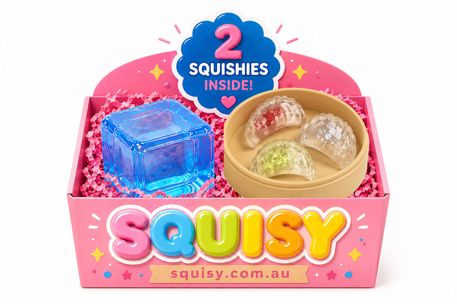2-Piece Squishy Box – Shrimp Dumpling & Ice Cube