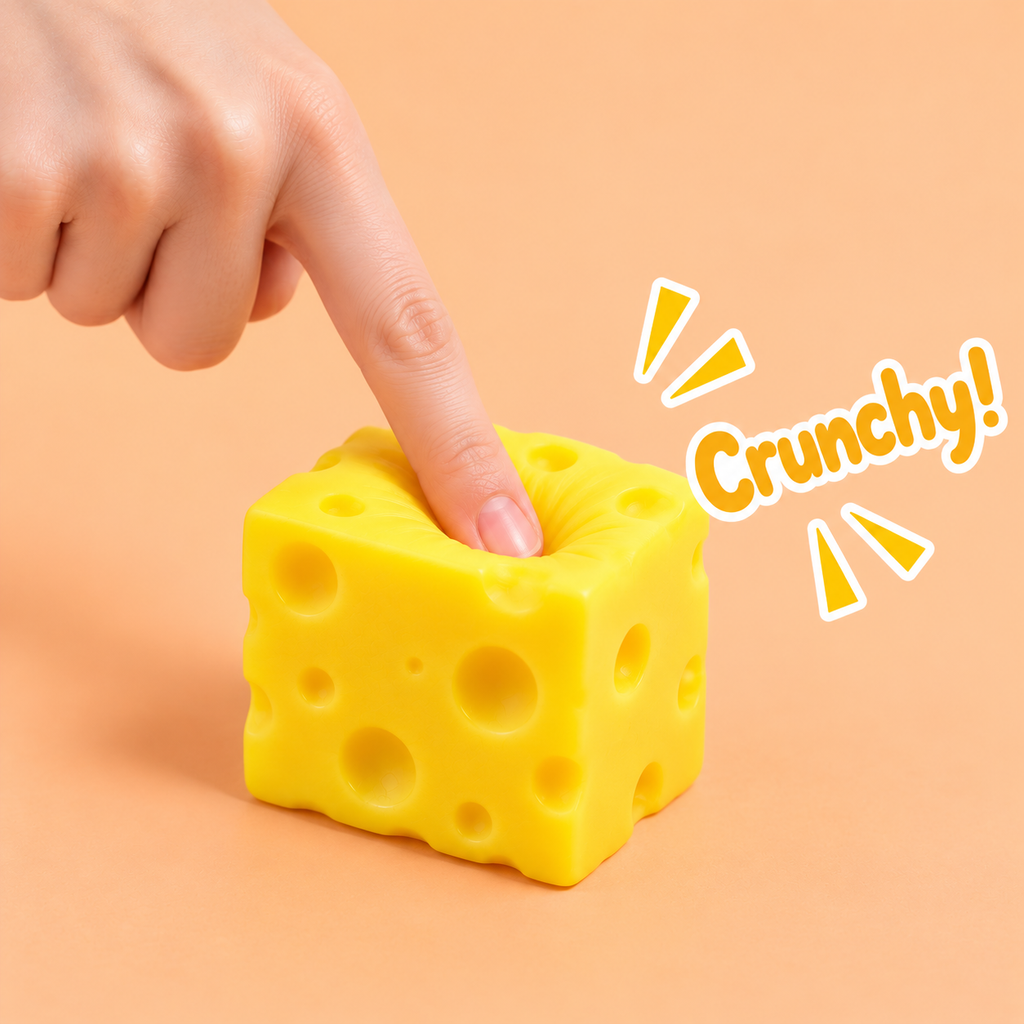 Crunchy Cheese Squishy – Satisfying Sensory Toy - 1-PIECE BOX
