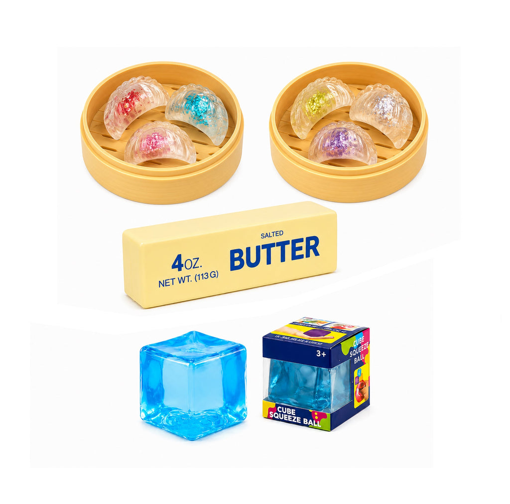Crystal Shrimp Dumpling Sensory Squishy Toy Value Bundle