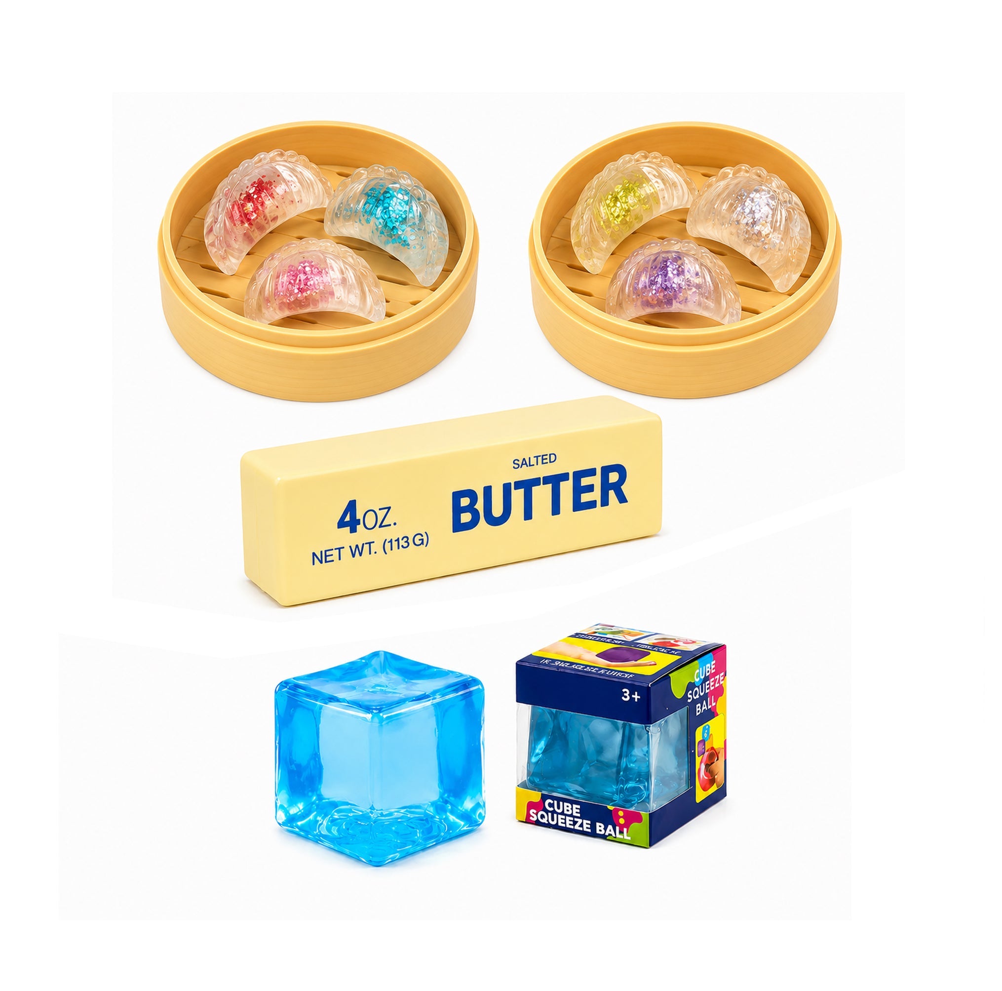 Crystal Shrimp Dumpling Sensory Squishy Toy Value Bundle